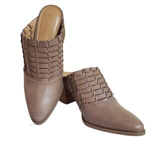 Lauren Conrad Women's Taupe Woven Mules Size 11 Medium Heel Sandals